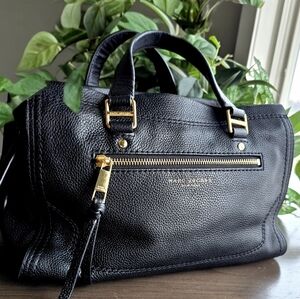 Marc Jacobs Black Cruiser Leather Convertible Satchel Crossbody Bag